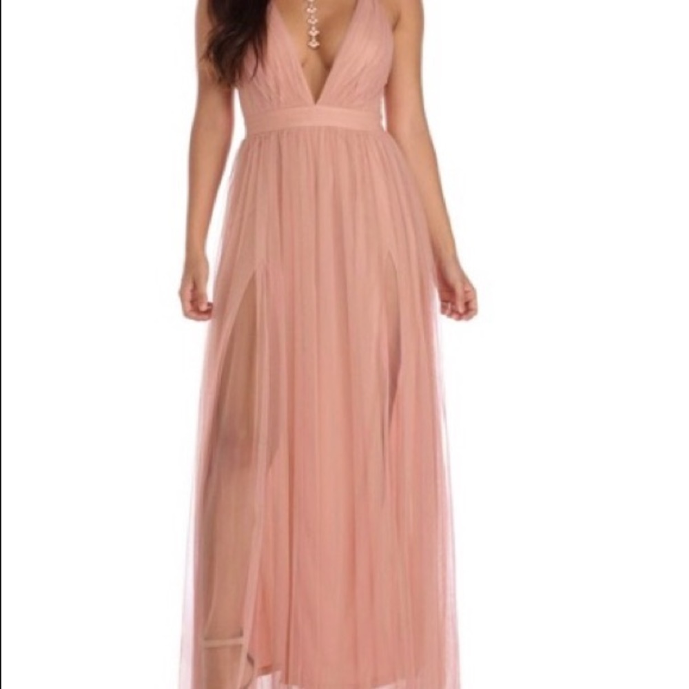 Windsor Pink Tulle Maxi Dress